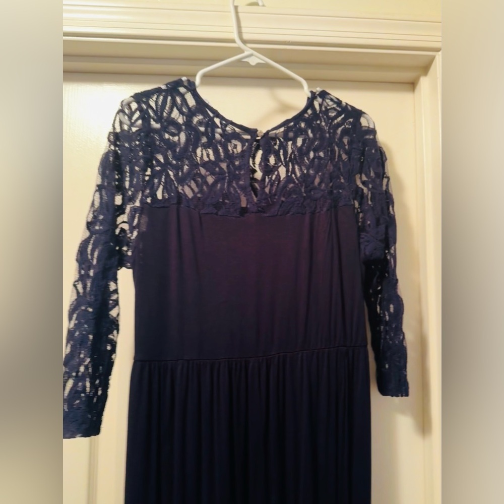 Chic Soul Looking Elegant Maxi Dress, Navy 1X - worn once EUC - Picture 3 of 10